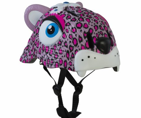 Casco Infantil Animales Crazy Safety  Leoparda Rosa